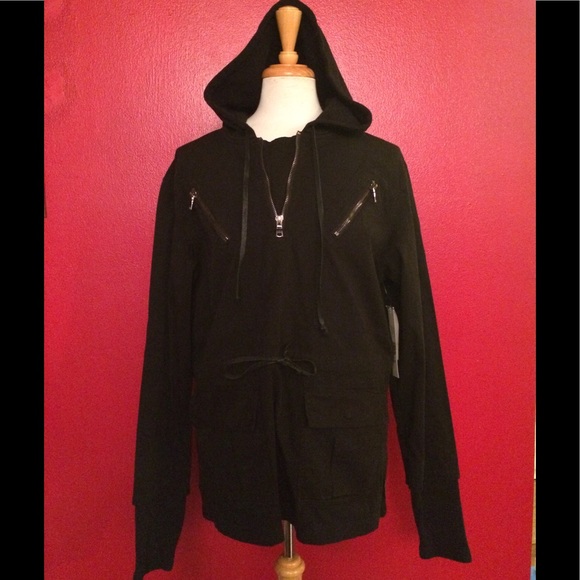 Hudson Jeans Other - Hudson Pullover Jacket Hoodie Size Large Black